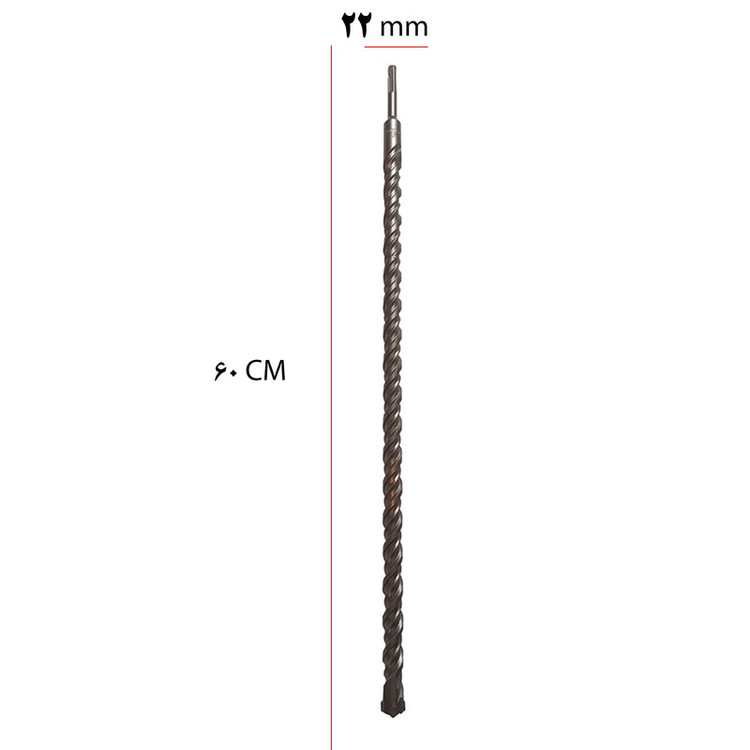 مته چهار شیار ولف مدل 60cm سایز 22 میلیمتر