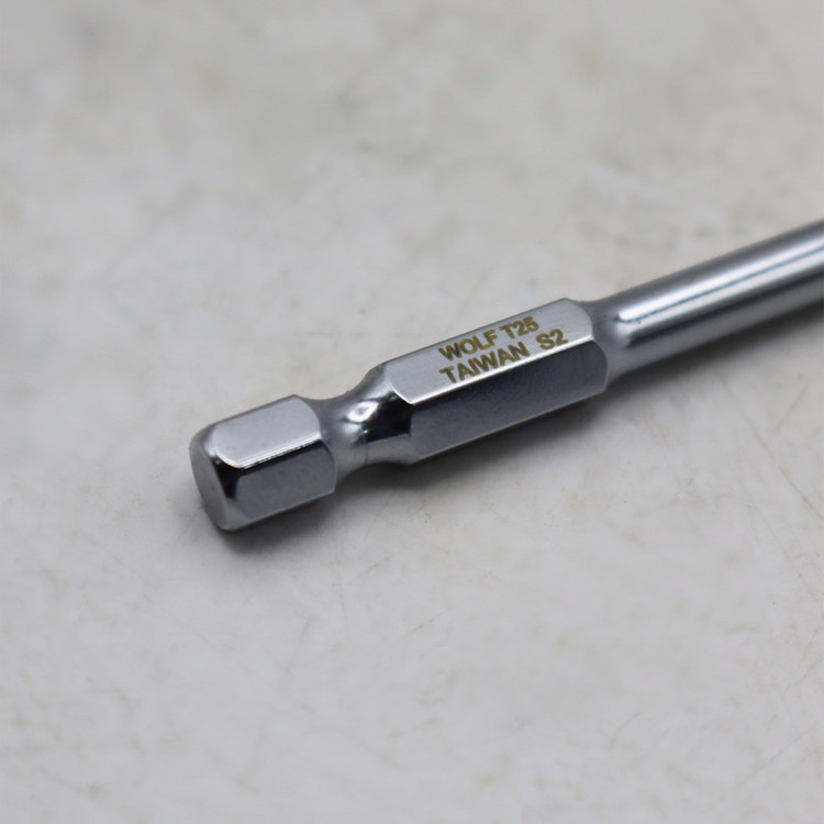 سری پیچ گوشتی ستاره ای ولف مدل بیت خور کد YP-T25/100MM سایز 10 سانتی متر