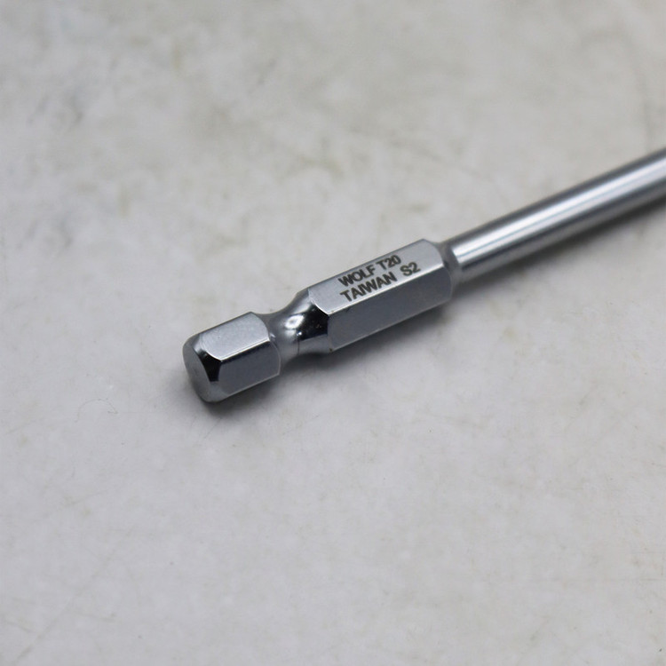سری پیچ گوشتی ستاره ای ولف مدل بیت خور کد YP-T20/100MM سایز 10 سانتی متر