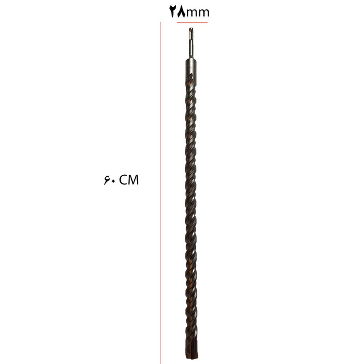 مته چهار شیار ولف مدل 60cm سایز 28 میلیمتر
