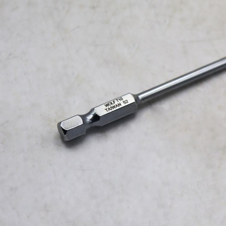 سری پیچ گوشتی ستاره ای ولف مدل بیت خور کد YP-T10/100MM سایز 10 سانتی متر