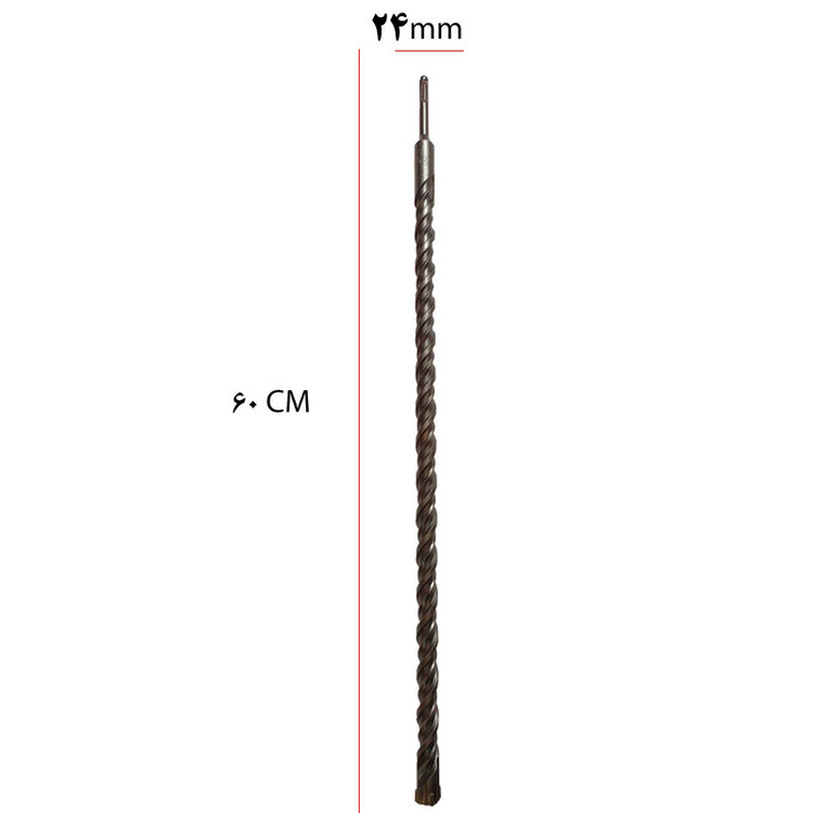 مته چهار شیار ولف مدل 60cm سایز 24 میلیمتر