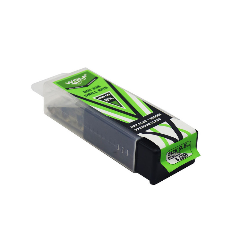 مته آهن ولف مدل مکس پلاس کد YP-0 9.5MM سایز 9.5 میلی متر مجموعه 5 عددی